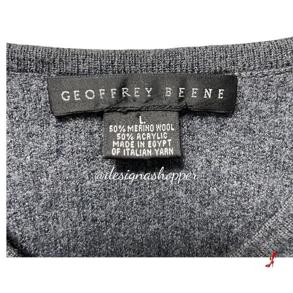 Geoffrey Beene Classic Gray sweater LG - Picture 2 of 7